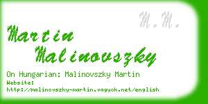 martin malinovszky business card